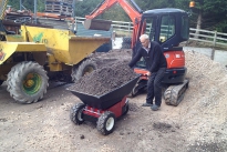 Electric Wheelbarrow loaded with 350Kg of aggregate
