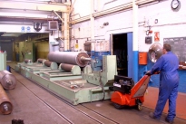Super Power Pusher moving 55,000Kg roll handling bogie