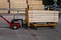 Power Pusher moving timber trolley