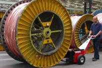 Power Pusher (cable drum pusher) at Prysmian Cables