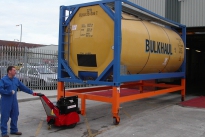 Super Power Pusher moving chemical ISO container